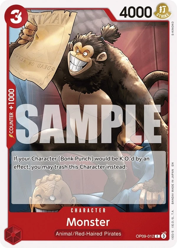 Carte One Piece anglaise Monster OP09-012 C