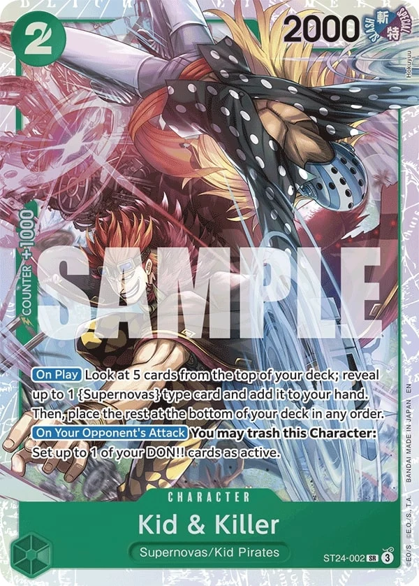 Carte One Piece anglaise Kid & Killer ST24-002 SR