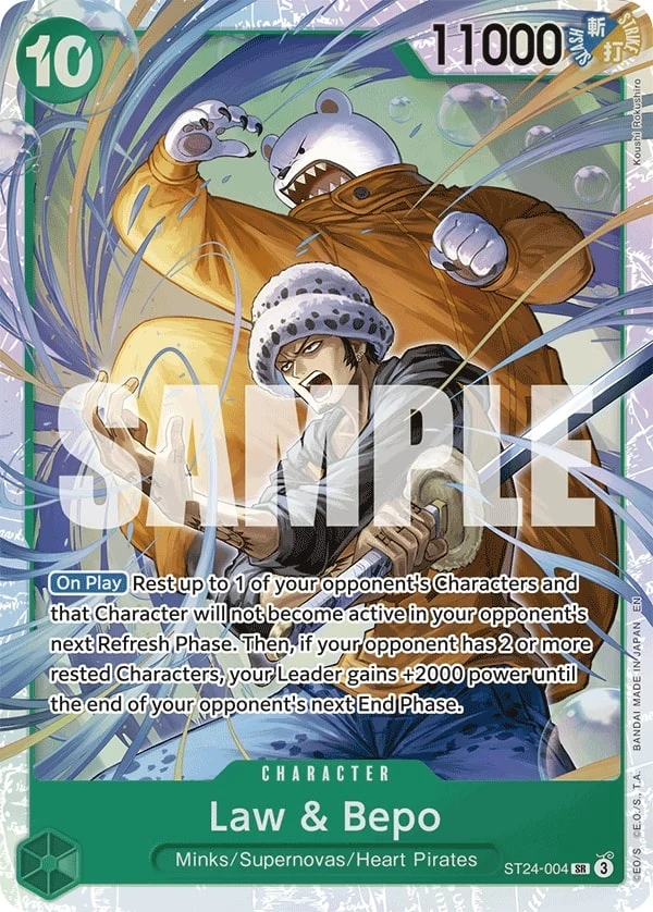 Carte One Piece anglaise Law & Bepo ST24-004 SR