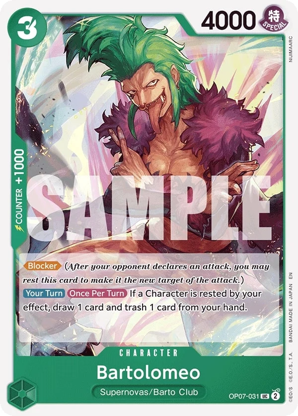 Carte One Piece anglaise Bartolomeo OP07-031 UC
