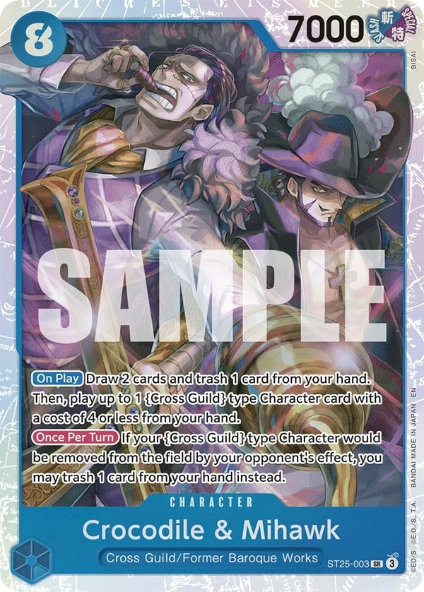 Carte One Piece anglaise Crocodile & Mihawk ST25-003 SR