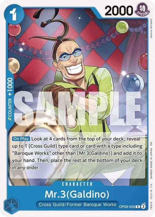 Carte One Piece anglaise OP09-056 Mr.3(Galdino)