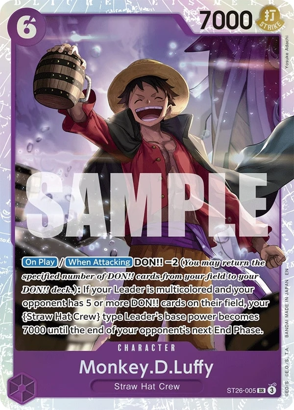 Carte One Piece anglaise Monkey.D.Luffy ST26-005 SR