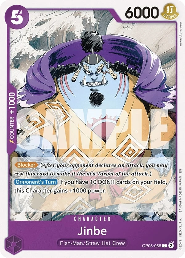 Carte One Piece anglaise Jinbe OP05-066 C