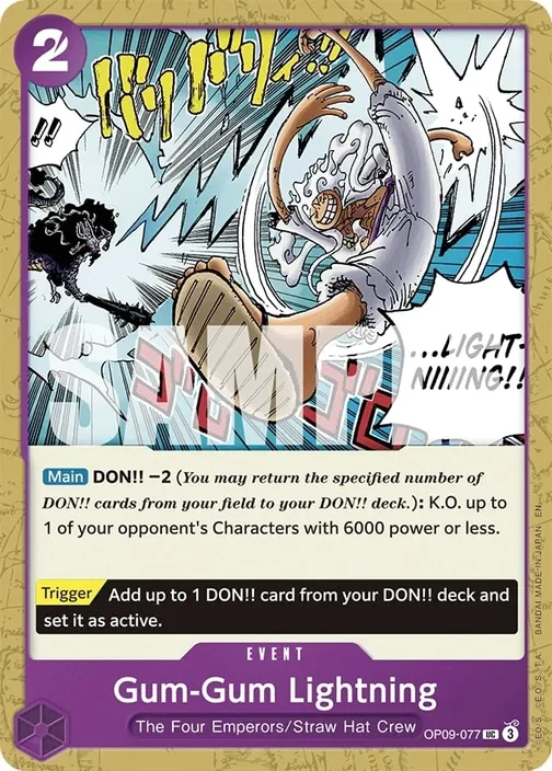 Carte One Piece anglaise OP09-077 Gum-Gum Lightning