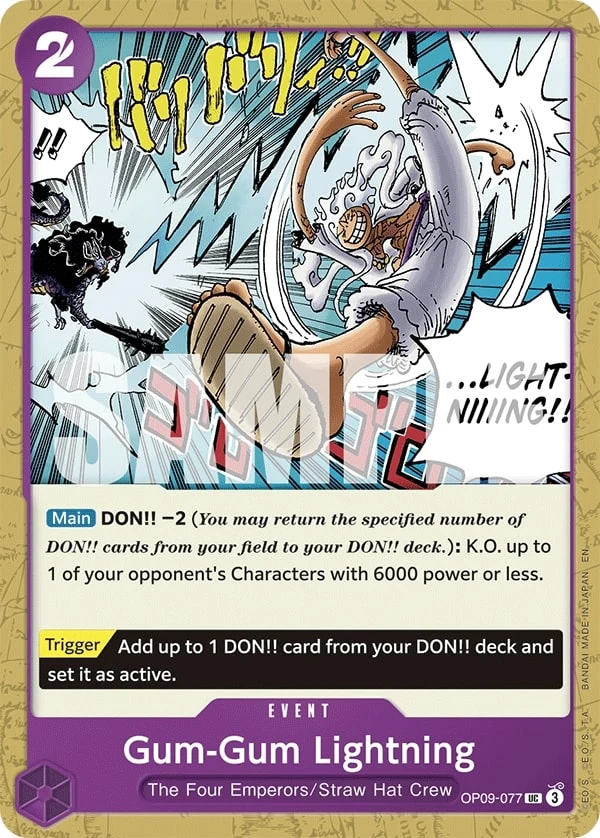 Carte One Piece anglaise Gum-Gum Lightning OP09-077 UC