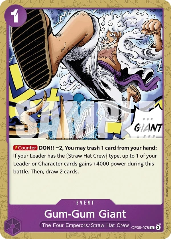 Carte One Piece anglaise Gum-Gum Giant OP09-078 R