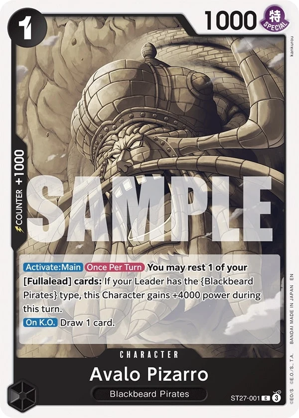 Carte One Piece anglaise Avalo Pizarro ST27-001 C