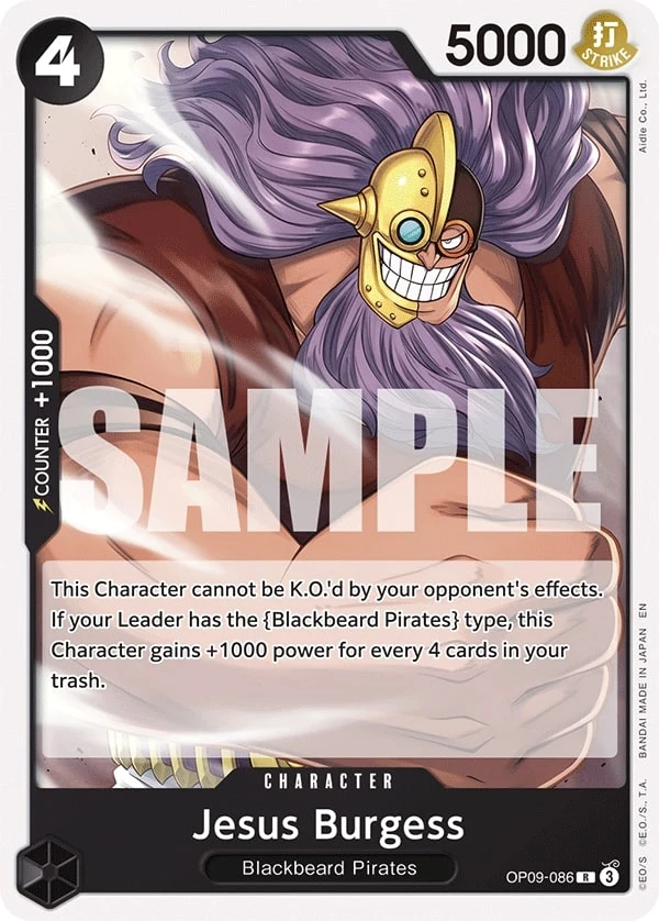 Carte One Piece anglaise Jesus Burgess OP09-086 R
