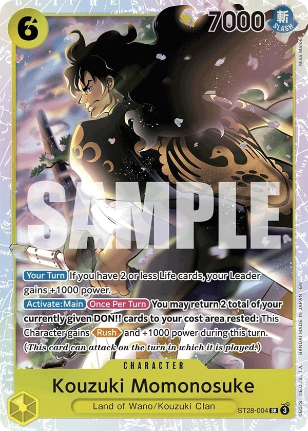 Carte One Piece anglaise Kouzuki Momonosuke ST28-004 SR
