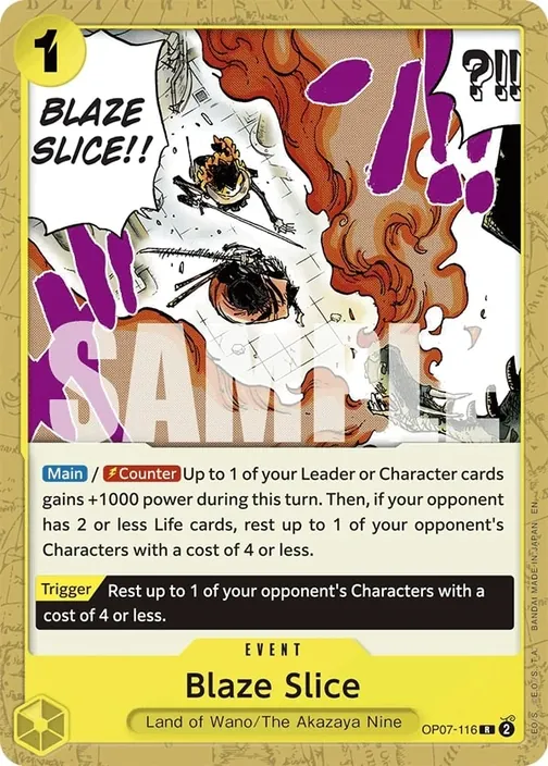 Carte One Piece anglaise OP07-116 Blaze Slice (version 2)