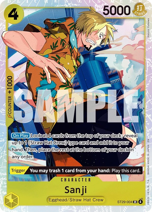 Carte One Piece anglaise Sanji ST29-004 SR