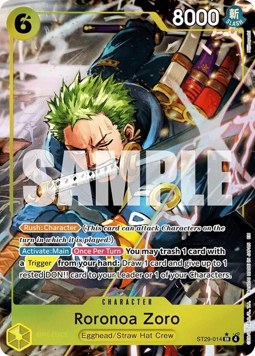 Carte One Piece anglaise ST29-014 Roronoa Zoro (version 2)