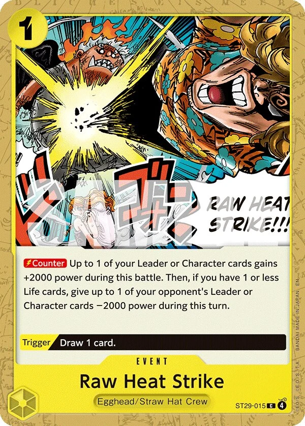 Carte One Piece anglaise Raw Heat Strike ST29-015 C