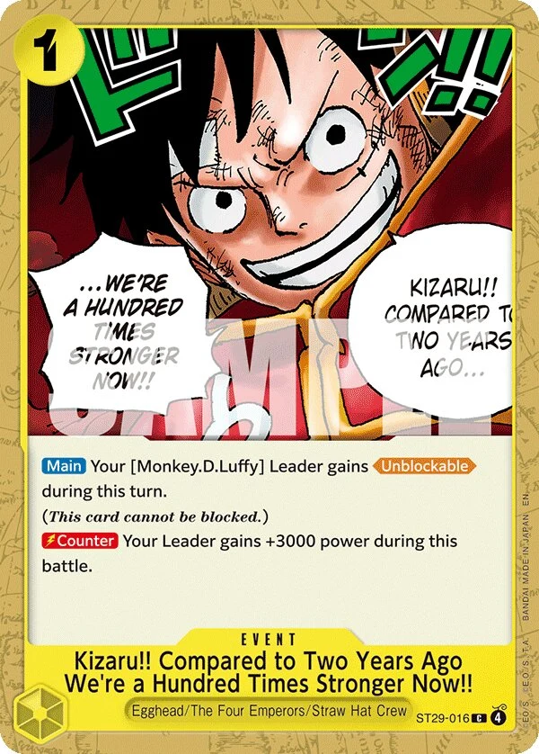 Carte One Piece anglaise Kizaru!! Compared to Two Years Ago We're a Hundred Times Stronger Now!! ST29-016 C