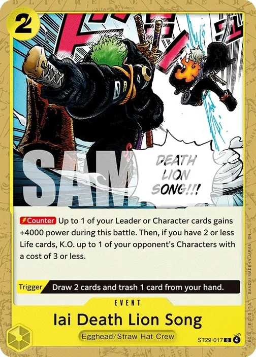 Carte One Piece anglaise ST29-017 Iai Death Lion Song