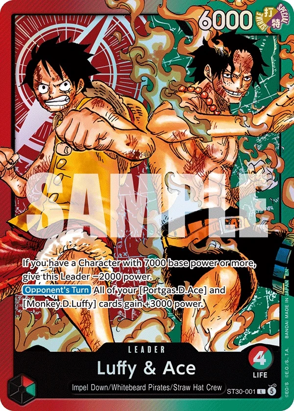 Carte One Piece anglaise Luffy & Ace ST30-001 L