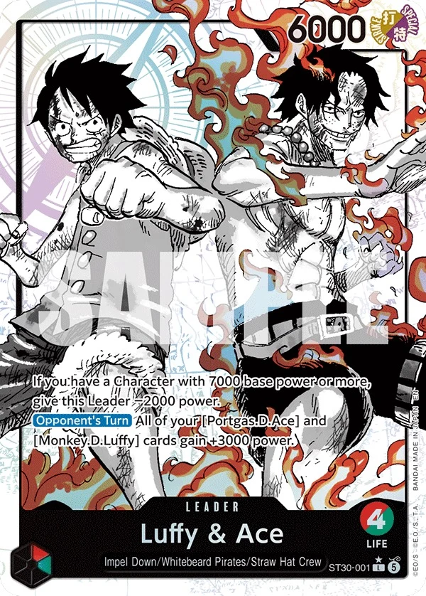 Carte One Piece anglaise Luffy & Ace ST30-001 L