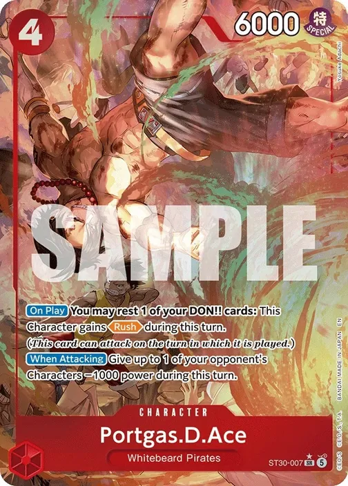 Carte One Piece anglaise ST30-007 Portgas.D.Ace (version 2)