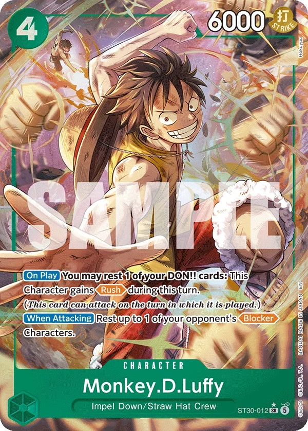 Carte One Piece anglaise Monkey.D.Luffy ST30-012 SR