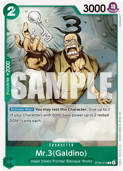 Carte One Piece anglaise ST30-014 Mr.3(Galdino)