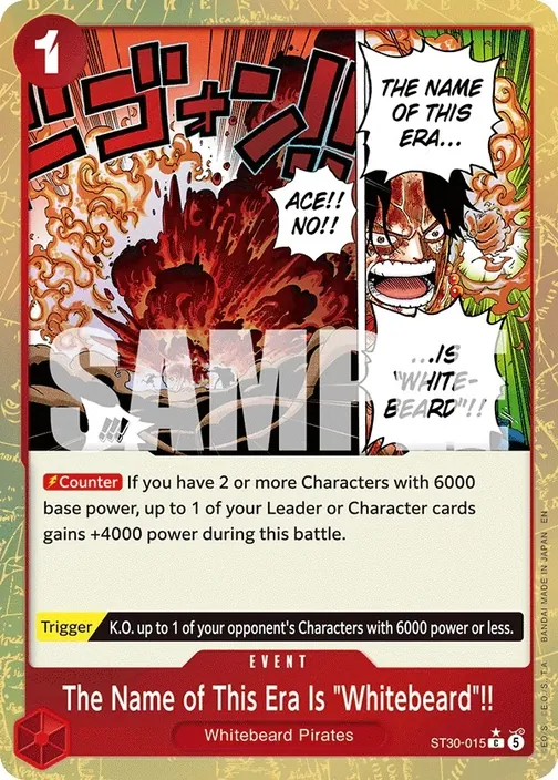 Carte One Piece anglaise ST30-015 The Name of This Era Is "Whitebeard"!! (version 2)
