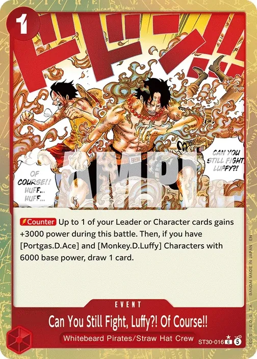 Carte One Piece anglaise ST30-016 Can You Still Fight, Luffy?! Of Course!! (version 2)