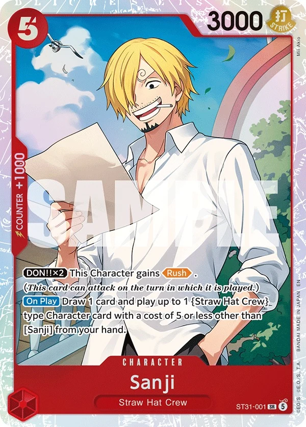 Carte One Piece anglaise Sanji ST31-001 SR