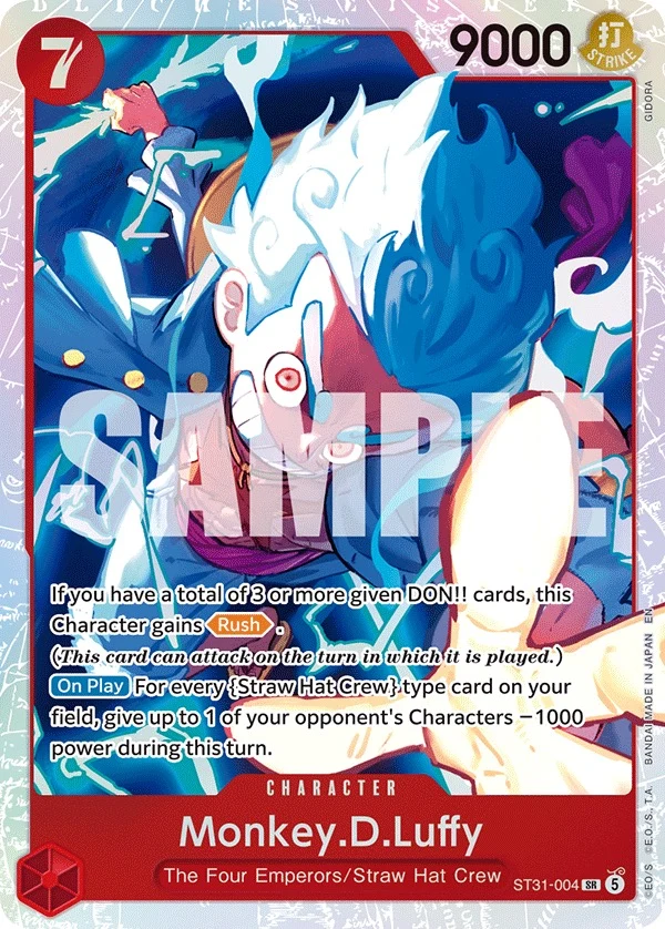 Carte One Piece anglaise Monkey.D.Luffy ST31-004 SR