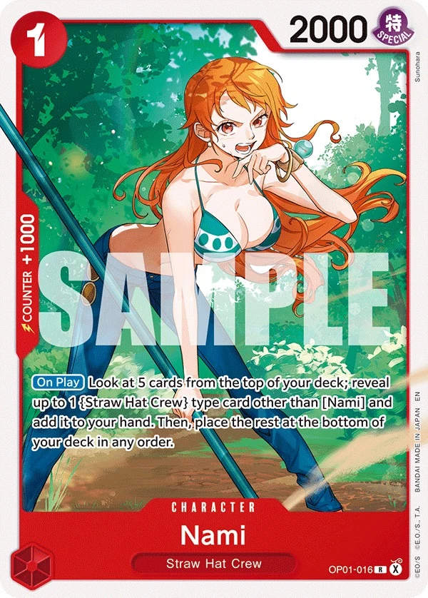 Carte One Piece anglaise Nami OP01-016 R