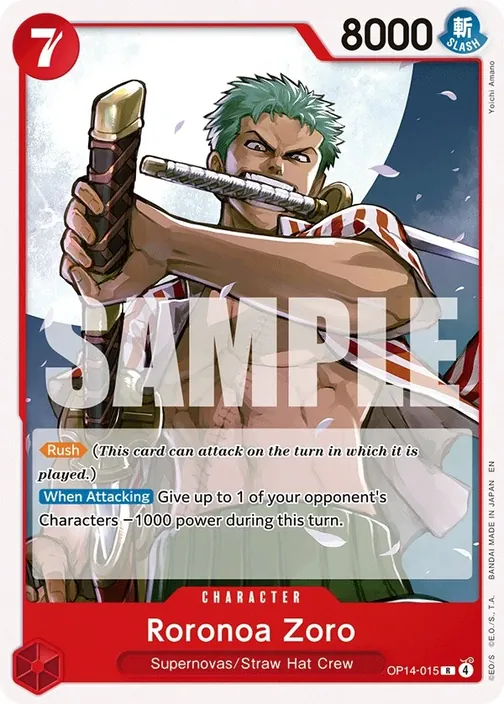 Carte One Piece anglaise OP14-015 Roronoa Zoro