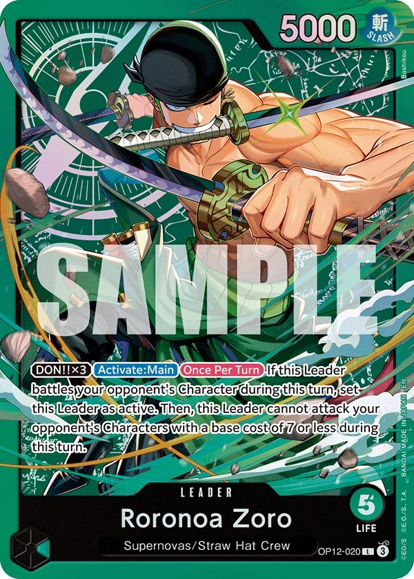 Carte One Piece anglaise Roronoa Zoro OP12-020 L
