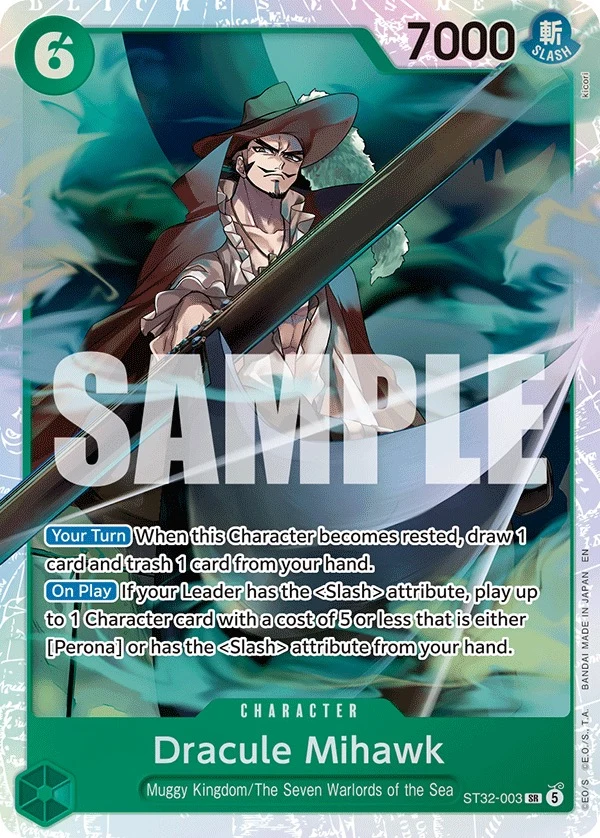 Carte One Piece anglaise Dracule Mihawk ST32-003 SR