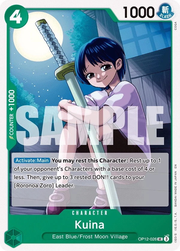 Carte One Piece anglaise Kuina OP12-026 UC