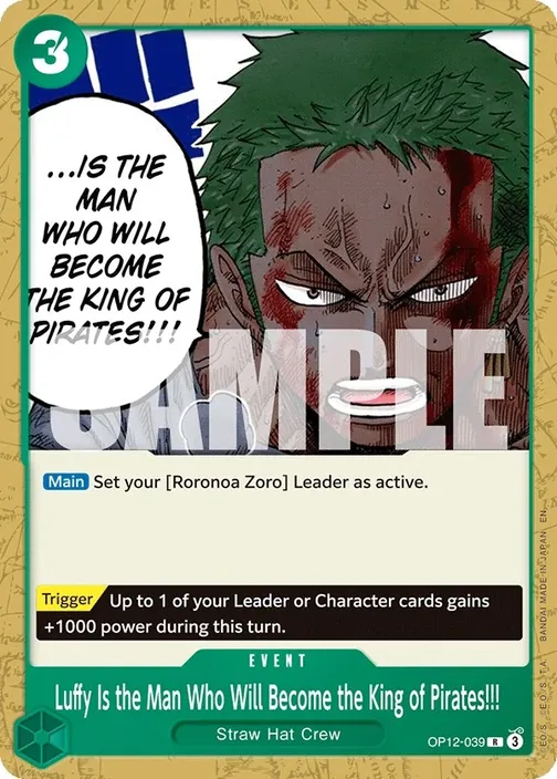 Carte One Piece anglaise OP12-039 Luffy Is the Man Who Will Become the King of Pirates!!!