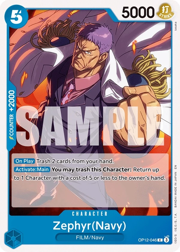 Carte One Piece anglaise Zephyr(Navy) OP12-046 C
