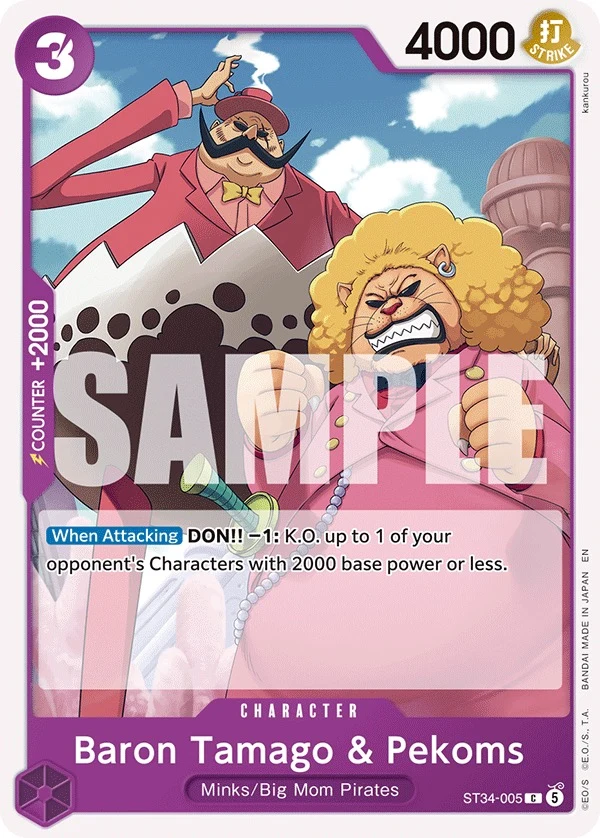Carte One Piece anglaise Baron Tamago & Pekoms ST34-005 C