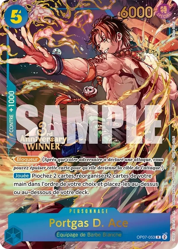 Carte One Piece française Portgas D. Ace OP07-053 R