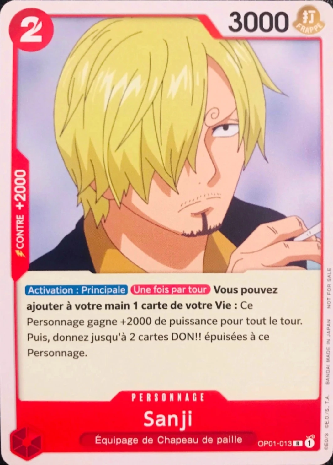 Carte One Piece française Sanji OP01-013 R