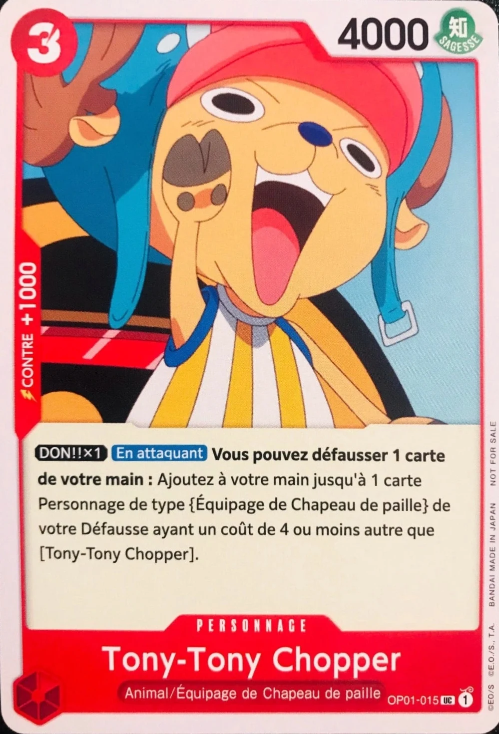Carte One Piece française Tony Tony.Chopper OP01-015 UC