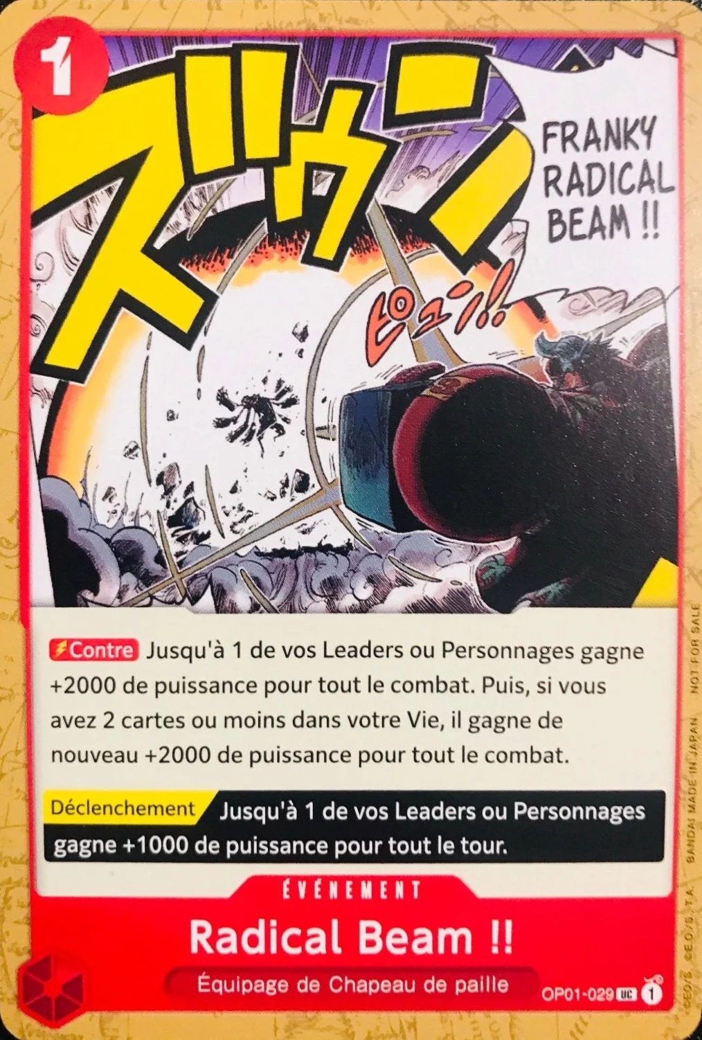 Carte One Piece française Radical Beam!! OP01-029 UC