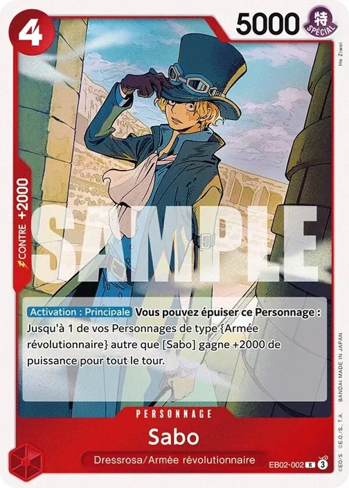 Carte One Piece française EB02-002 Sabo