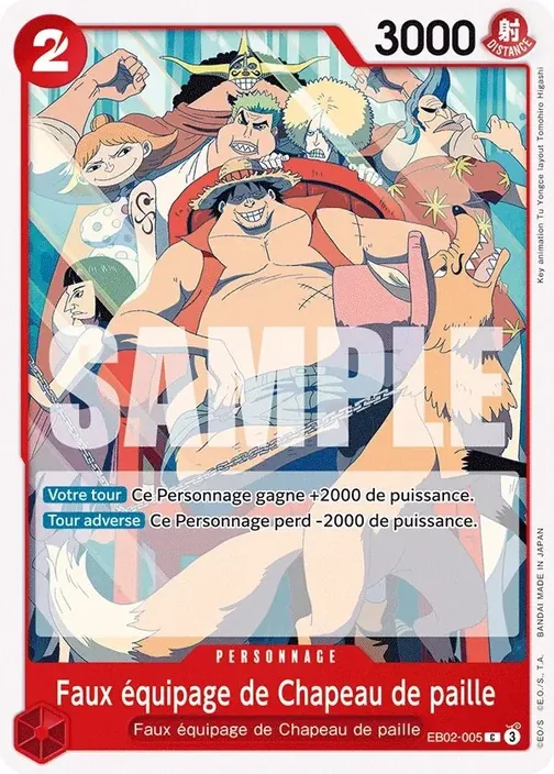 Carte One Piece française EB02-005 Faux équipage de Chapeau de paille