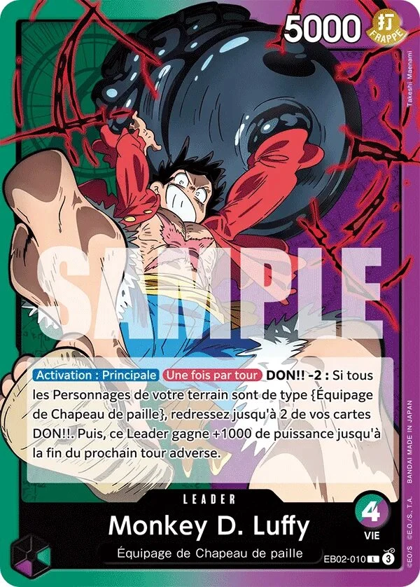 Carte One Piece française Monkey D. Luffy EB02-010 L