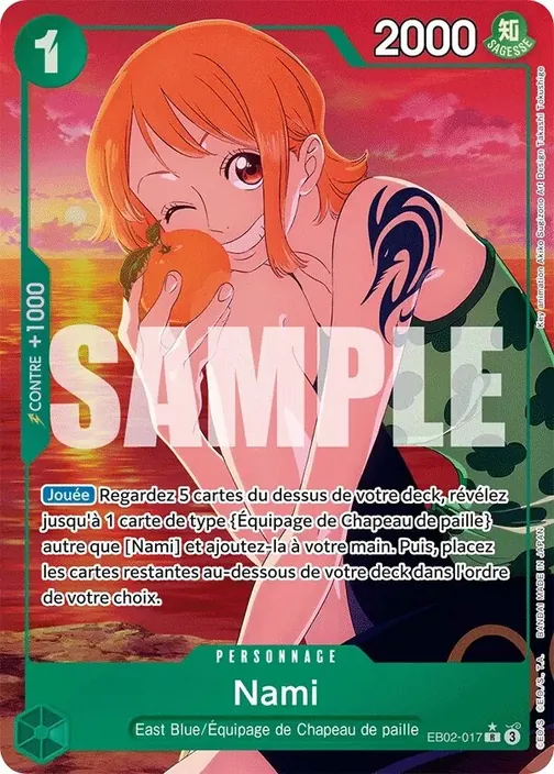 Carte One Piece française EB02-017 Nami (version 2)