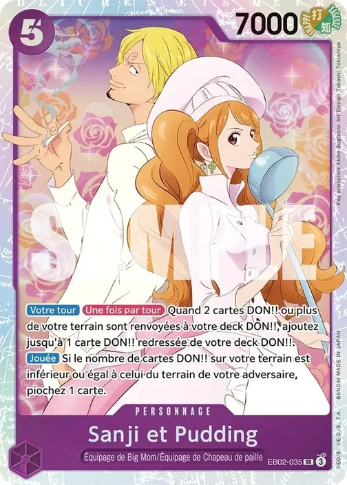 Carte One Piece française EB02-035 Sanji et Pudding