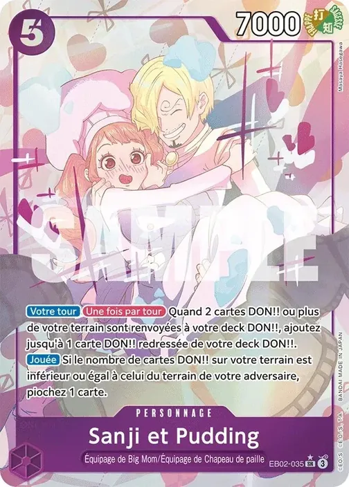 Carte One Piece française EB02-035 Sanji et Pudding (version 2)