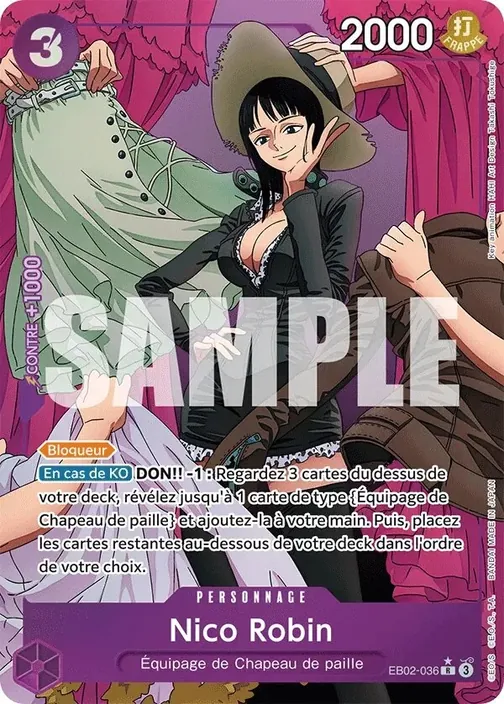 Carte One Piece française EB02-036 Nico Robin (version 2)
