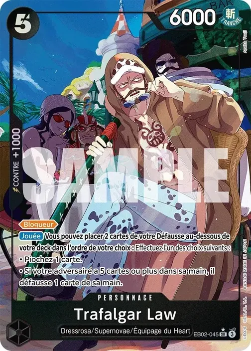 Carte One Piece française EB02-045 Trafalgar Law (version 2)