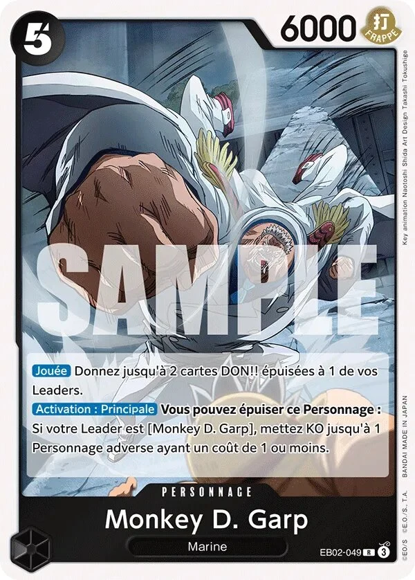 Carte One Piece française Monkey D. Garp EB02-049 R